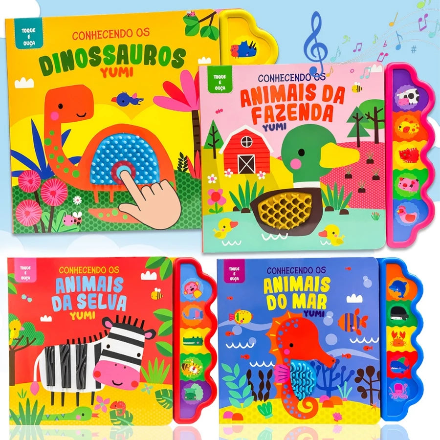 Livro Sensorial Bebê – Toque e Ouça com Sons e Texturas | Coleção Premium Educativa