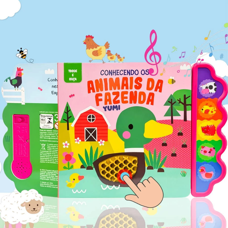 Livro Sensorial Bebê – Toque e Ouça com Sons e Texturas | Coleção Premium Educativa