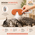 Escova a Vapor 3 em 1 Elétrica para Cães e Gatos – Remoção de Pelos e Massagem